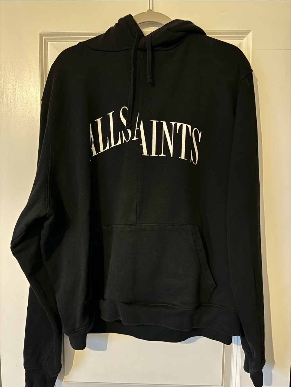 AllSaints Black Logo Pullover Hoodie